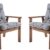 Ambientehome Gartensessel Loungesessel Sessel Gartenstuhl Massivholz inkl. Kissen HANKO, braun, 2-teiliges Set -
