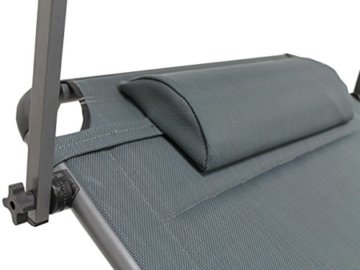 Ambientehome Luxus Aluliege Dreibeinliege mit Dach gepolstert mit Quick Dry Foam - 