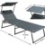 Ambientehome Luxus Aluliege Dreibeinliege mit Dach gepolstert mit Quick Dry Foam -