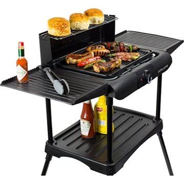 Andrew James - Elektrischer Gartengrill / BBQ Für Indoor & Outdoor Nutzung - Mit Stand Und Ablagefach - Ideal Für Die Ganzjährliche Nutzung - 