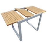 Balkon Ausziehtisch NAXOS 80/120x70cm, Alu + Akazie geölt -