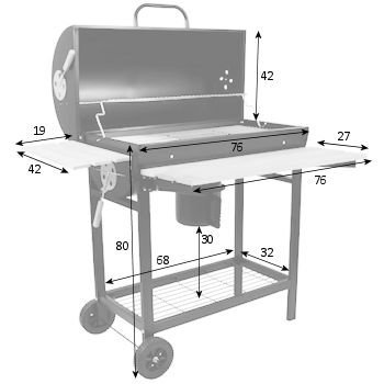 BBQ Grillwagen mit Deckel Smoker Holzkohlegrill - 