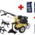 Benzin Gartenfräse / Kultivator 6 PS mit Pflug + 1 l Motoröl + 2 l Getriebeöl -