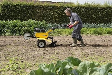 Benzin Gartenfräse / Kultivator 6 PS mit Pflug + 1 l Motoröl + 2 l Getriebeöl - 