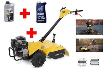 Benzin Gartenfräse / Kultivator 6,5 PS 196 ccm + 1 l Motoröl + 1 l Getriebeöl -