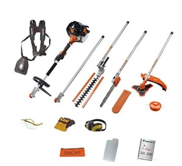 Benzin MultiTool 5in1 - 52ccm - 3,0PS Hochentaster Heckenschere Motorsense -