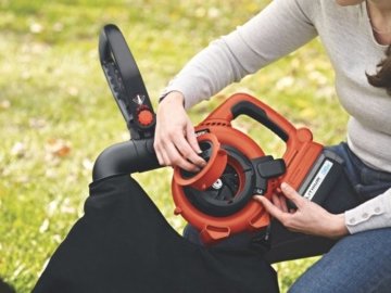 Black + Decker 2-in-1 36V 2.0Ah PowerSelect Akku-Laubsauger, integrierter Häcksler, Fangsack, Akku, Ladegerät GWC3600L20 - 