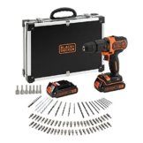 Black & Decker Akkubohrmaschine 80 teilig Set, 1 Stück, BDCHD18BAFC -