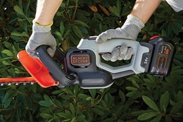 Black+Decker 54 V DualVolt Akku-Heckenschere mit Powercommand Antiblockierfunktion, 60 cm Schwertlänge, 19 mm Schnittstärke - ohne Akku und Ladegerät, 1 Stück, GTC5455PCB - 