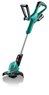 Bosch Akku-Rasentrimmer ART 26-18 LI, Schnellladegerät, zwei Durablade-Messer, Karton (18 V, 2,5 Ah, Schnittkreisdurchmesser 26 cm), schwarz-grün, 06008A5E05 -