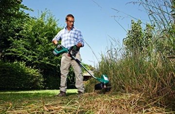 Bosch DIY Rasentrimmer ART 30, Doppelfadenspule, Pflanzenschutzbügel, Karton (550 Watt, Schnittkreisdurchmesser 30 cm) - 