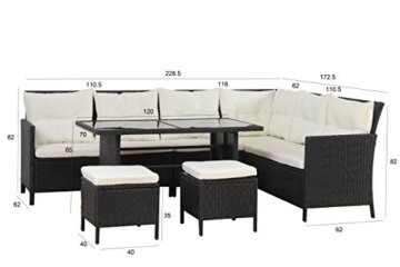 BOSTON Poly Rattan Gartenmöbel Schwarz Gartenset Lounge Sitzgruppe Gartengarnitur - 