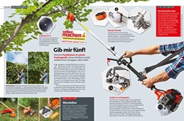 BRAST 3PS 5 in1 Benzin Multitool Motorsense Heckenschere Hochentaster Rasentrimmer Astsäge Freischneider - 