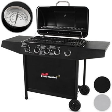 Broil-master Gasgrill BBQ GRILLWAGEN Edelstahl-Brennerr 5 Hauptbrenner in Farbe: schwarz -