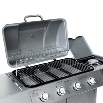 Broil-master Gasgrill BBQ GRILLWAGEN Stahl-Brenner 4 Hauptbrenner + 1 Seitenbrenner in Farbe: silber - 