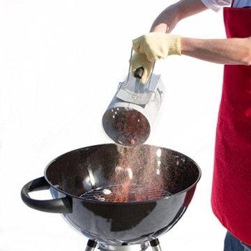 Bruzzzler Anzündkamin mit Sicherheitsgriff - Grillkohleanzünder Brennsäule 30 x 19cm - 