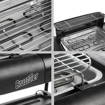Bruzzzler BBQ Elektrogrill - Standgrill mit Warmhalte-Rost, (2000 Watt) - 