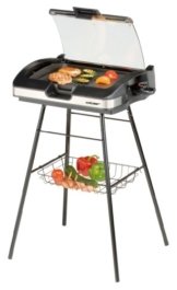 Cloer 6720 Barbecue-Grill mit Standfuss und Glasplatte -