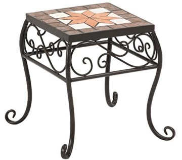 Dehner Blumenhocker Nela 2er Set, Höhe 25 / 30 cm, Mosaikdesign, Metall - 