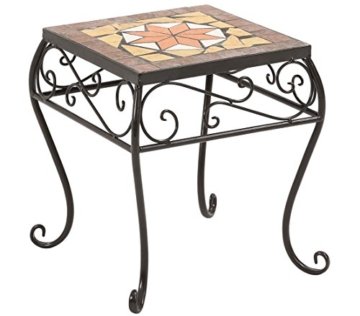 Dehner Blumenhocker Nela 2er Set, Höhe 25 / 30 cm, Mosaikdesign, Metall - 