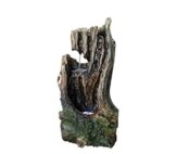 Dehner Brunnen Foresta mit LED Beleuchtung, grau, ca. 65 x 29 x 37 cm, Polyresin -