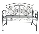 Dehner Gartenbank Yorkshire, 2-Sitzer, ca. 109 x 94.5 x 52.5 cm, Metall, antikgrau -