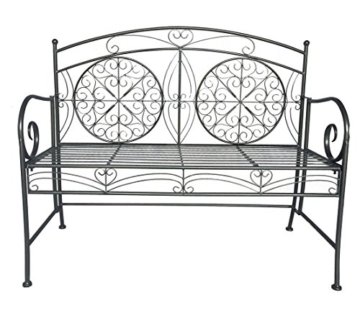 Dehner Gartenbank Yorkshire, 2-Sitzer, ca. 109 x 94.5 x 52.5 cm, Metall, antikgrau -