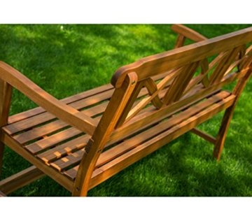 Dehner Parkbank Malmoe 3-Sitzer, ca. 166 x 99 x 62 cm, FSC Akazienholz, geölt, natur - 
