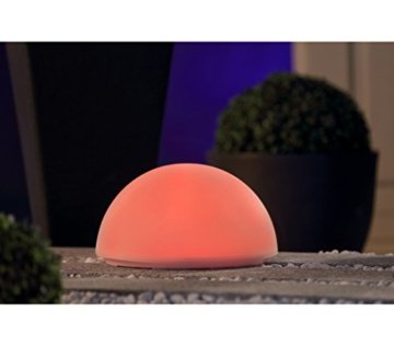 Dehner Solar Halbkugel mit Farbwechsel, Ø 25 cm, Höhe 16 cm, Kunststoff - 