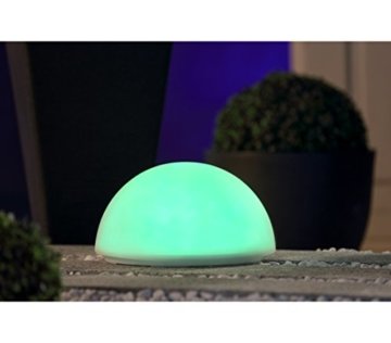 Dehner Solar Halbkugel mit Farbwechsel, Ø 25 cm, Höhe 16 cm, Kunststoff - 