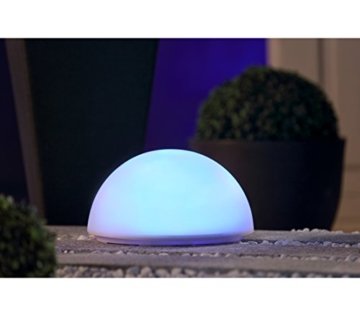 Dehner Solar Halbkugel mit Farbwechsel, Ø 25 cm, Höhe 16 cm, Kunststoff - 