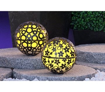 Dehner Solarleuchte Kugel Blume mit Farbwechsel, Ø 15 cm, Metall - 