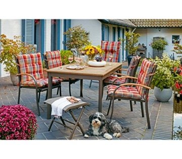 Dehner Stapelstuhl Calais, ca. 88.5 x 72 x 58.5 cm, Textilen/Aluminium/FSC Teakholz, anthrazit - 