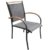 Dehner Stapelstuhl Calais, ca. 88.5 x 72 x 58.5 cm, Textilen/Aluminium/FSC Teakholz, anthrazit -