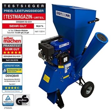 DENQBAR Gartenhäcksler / Gartenschredder mit 5,1 kW (7 PS) Benzinmotor -