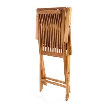 DIVERO 2er-Set Klappstuhl Teakstuhl Gartenstuhl Teak Holz Stuhl mit Armlehne für Terrasse Balkon Wintergarten witterungsbeständig behandelt massiv klappbar natur - 