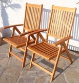 Doppelpack 7-fach verstellbarer Gartenstuhl LIMA klappbar aus Eukalyptus von AS-S -