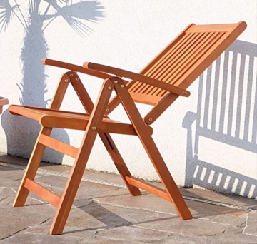 Doppelpack 7-fach verstellbarer Gartenstuhl LIMA klappbar aus Eukalyptus von AS-S - 
