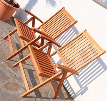 Doppelpack 7-fach verstellbarer Gartenstuhl LIMA klappbar aus Eukalyptus von AS-S - 