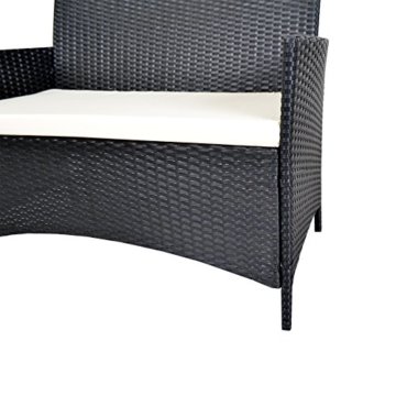 EBS® Polyrattan Gartenmöbel set Gartengarnitur Sitzgruppe Lounge Garnitur 1 Tisch 3 Stühle Weiß Sitzkissen - 