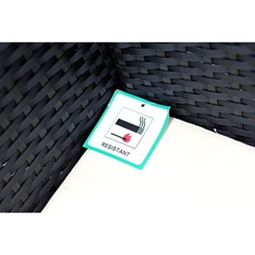 EBS® Polyrattan Gartenmöbel set Gartengarnitur Sitzgruppe Lounge Garnitur 1 Tisch 3 Stühle Weiß Sitzkissen - 