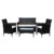EBS® Polyrattan Gartenmöbel set Gartengarnitur Sitzgruppe Lounge Garnitur 1 Tisch 3 Stühle Weiß Sitzkissen -