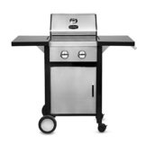 Edelstahl Gasgrill Barney von Grillsome! BBQ Grillwagen mit klappbaren Seitenteilen, Edelstahl-Gehäuse und Gusseisen-Grillrost inkl. Thermometer -