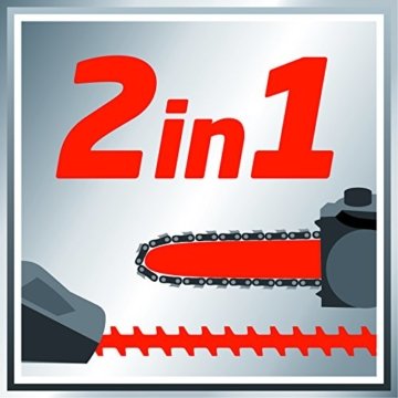 Einhell Akku Hochentaster und Heckenschere GE-HC 18 Li T Set Power X-Change (Lithium Ionen, 18 V, Teleskop, Schnittlänge Kettensäge 170 mm, Heckenschere 400 mm, inkl. 3,0 Ah Akku und Ladegerät) - 