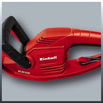 Einhell Elektro Heckenschere GC-EH 5747 (570 W, 465 mm Schnittlänge, 18 mm Zahnabstand, Kabelzugentlastung) - 
