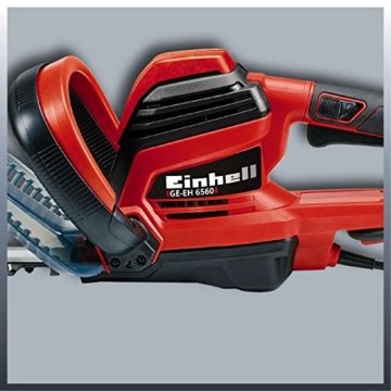 Einhell Elektro Heckenschere GE-EH 6560 (650 W, 600 mm Schnittlänge, 30 mm Zahnabstand, Schnittgutsammler, Kabelzugentlastung) - 