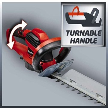 Einhell Elektro Heckenschere GE-EH 6560 (650 W, 600 mm Schnittlänge, 30 mm Zahnabstand, Schnittgutsammler, Kabelzugentlastung) - 