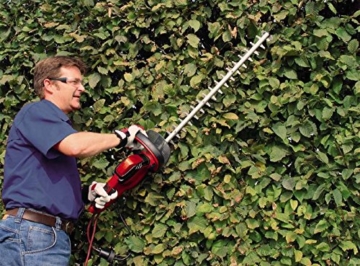 Einhell Elektro Heckenschere GE-EH 6560 (650 W, 600 mm Schnittlänge, 30 mm Zahnabstand, Schnittgutsammler, Kabelzugentlastung) - 