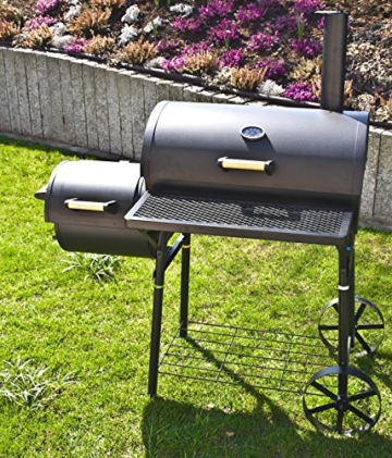 El Fuego Holzkohlegrill/Smoker Dakota, Schwarz, 122x133x66 cm - 