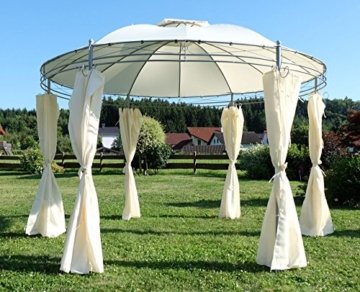 Eleganter Gartenpavillon 3,5 Meter Durchmesser mit 6 Vorhängen Modell: 7073-A von AS-S - 